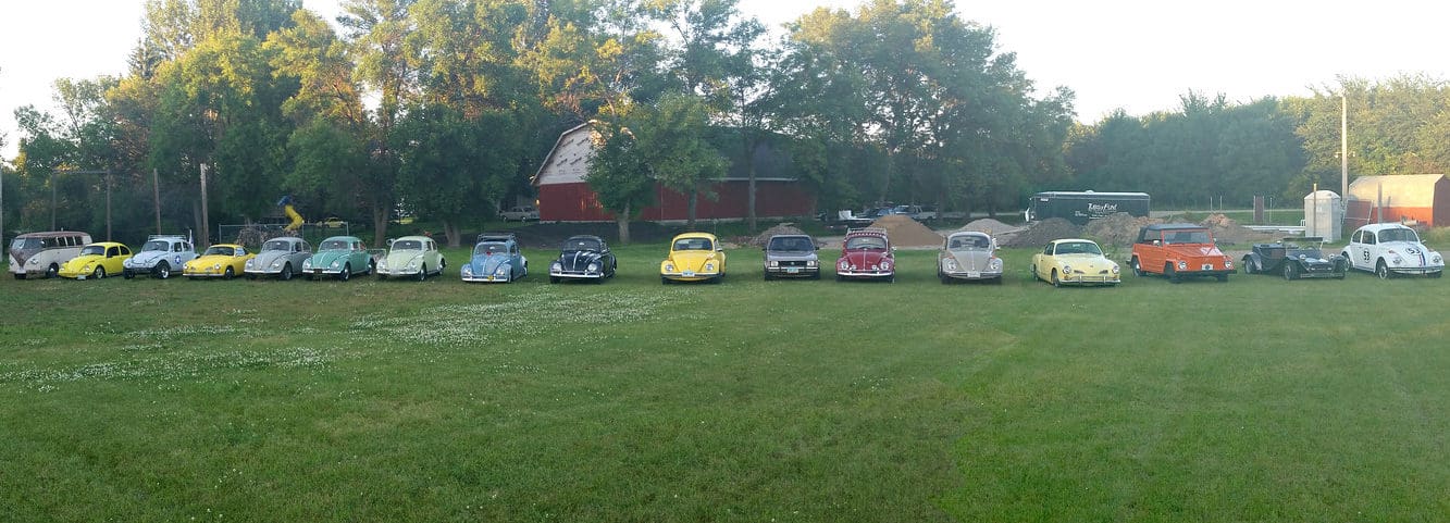 VWs sitting on the lawn